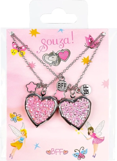 Souza! Darilni komplet ogrlic BFF Heart2 s srčkom – 2 kosa
