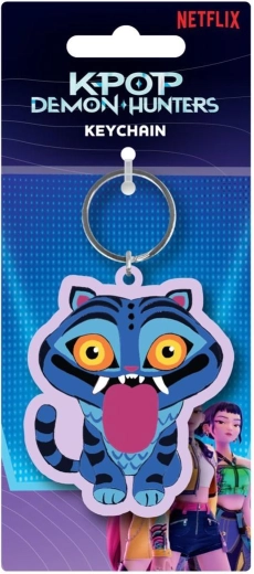 Gumijast obesek za ključe K-pop Demon Hunters – modri tiger
