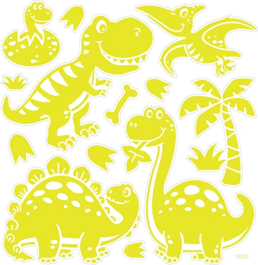 Svetleče 3D stenske nalepke – dinozavri