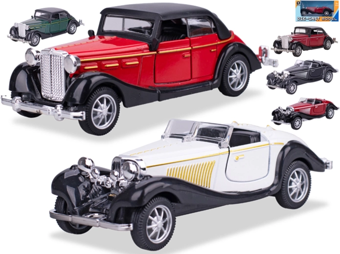 Kovinski model zgodovinskega avtomobila 1:36 z vzvratnim pogonom, 11,5 cm