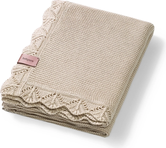 Babyono pletena bambusova odejica light beige 75 × 100 cm