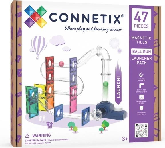 Connetix kroglična proga z izstreljevalnikom, 47 delov