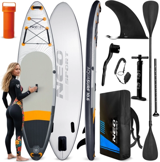Neo-Sport Aquasurf 10’6 napihljiv SUP/paddleboard 320 × 84 × 15 cm – komplet z dodatki