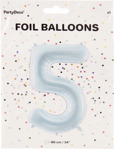 Folijski balon številka 5 moder 86 cm