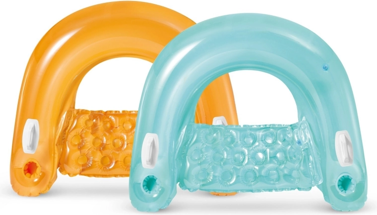 Napenljiv plavajoči naslanjač z ročaji in držali za pijačo INTEX 147 × 99 cm