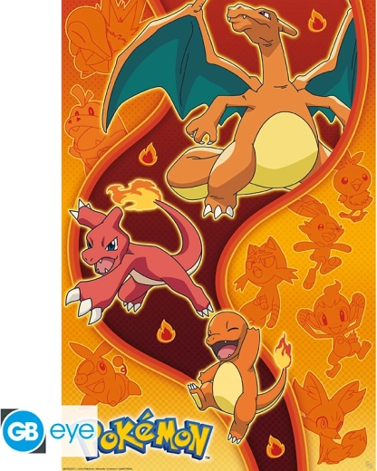 Pokémon maxi plakat 91,5 × 61 cm – Fire type