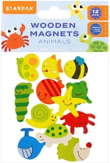 Wooden animal magnets STARPAK (12 pcs)