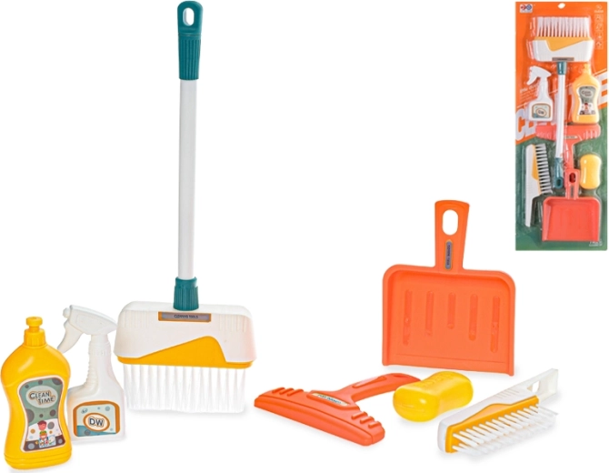 Čistilni komplet za otroke, 7 kosov, s košem