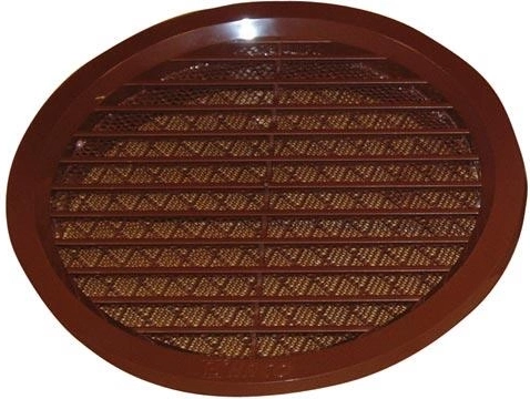 Prezračevalna rešetka z mrežico, premer 125 mm, rjava