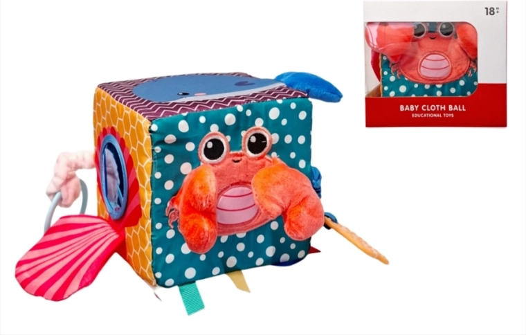 Senzorična kocka za malčke z živalicami