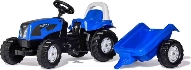 Pedalni traktor Rolly Kid Landini s prikolico, moder