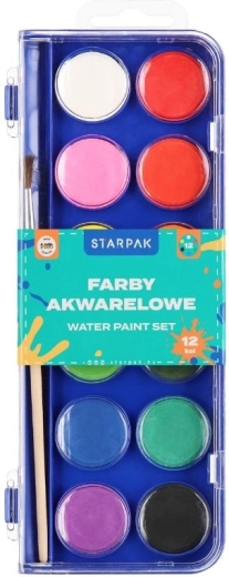 Akvarelne barve 12 barv s čopičem