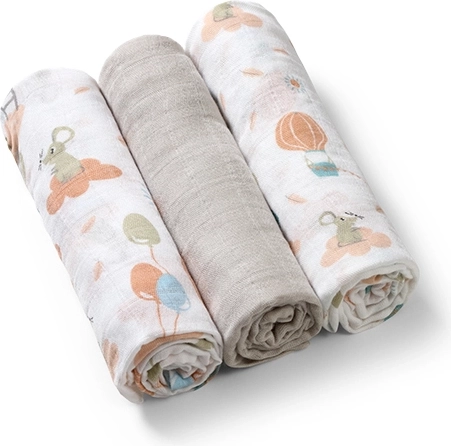 BabyOno bambusove pleničke 70 × 70 cm, 3 ks – sivi mix