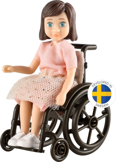 Lundby punčka na invalidskem vozičku – komplet za hišico za punčke