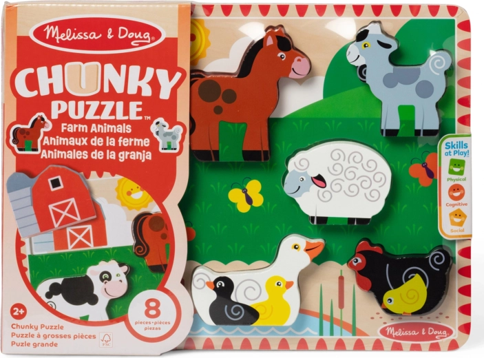 Lesena chunky sestavljanka kmetija MELISSA & DOUG