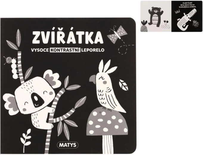 Visokokontrastno kartonko živalice 16 × 16 cm