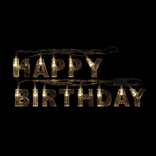 LED svetlobna veriga Happy Birthday, 13 LED, 2 m