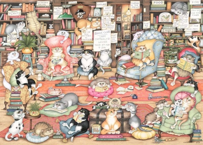 ravensburger puzzle crazy cats: bingleyjev knjižni klub 1000 koščkov
