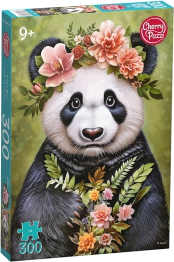 Cherry Pazzi sestavljanka Panda s cvetjem, 300 koščkov