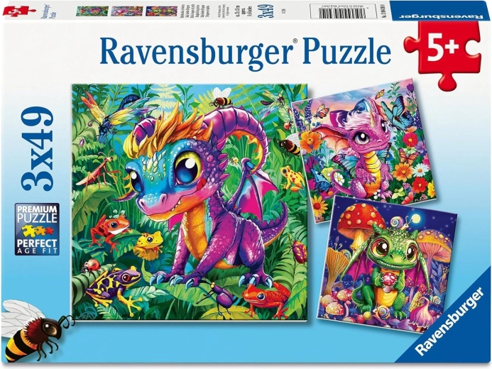 Ravensburger puzzle Zmajčki odkrivajo naravo 3×49 kosov