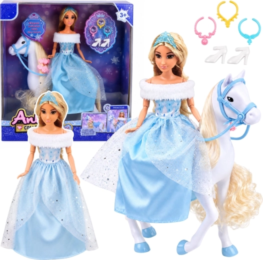 Punčka Anlily – princesa na belem konju z dodatki, 30 cm