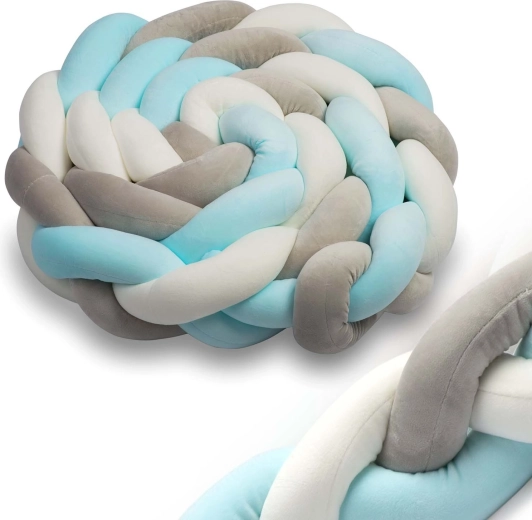 Pleteni obposteljni zaščitni pletenec Ricokids 2 m – modro-siv