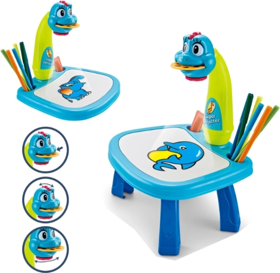 Večnamenski otroški projektor za risanje – modri dinozaver