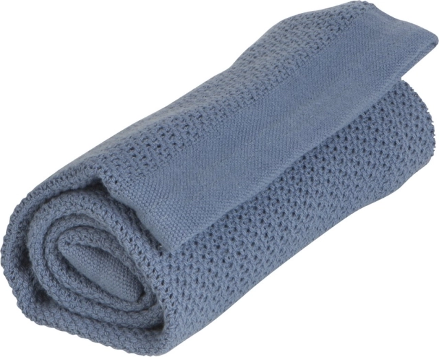 Vinter & Bloom odeja Soft grid organic denim blue