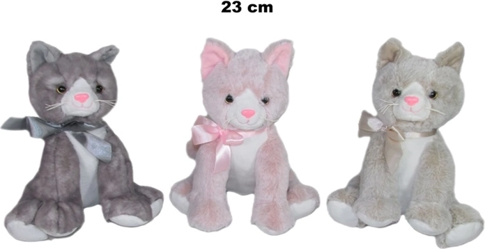 Plišasta mačka 23 cm (mešanica barv)