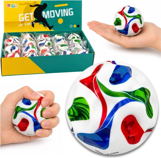 Penasta antistresna žogica z izboklinami, motiv nogometa 7 cm – 1 kos