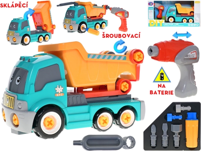 Vijačni tovornjak-kipar z vrtalnikom na baterije za otroke