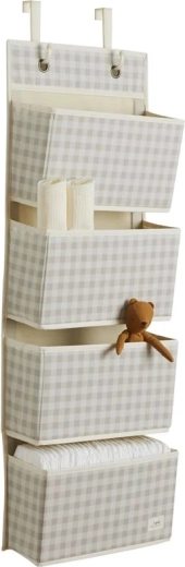 3 Sprouts viseči organizator recycled gringham beige