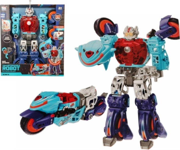 2-in-1 transforming robot motorcycle with light and sound