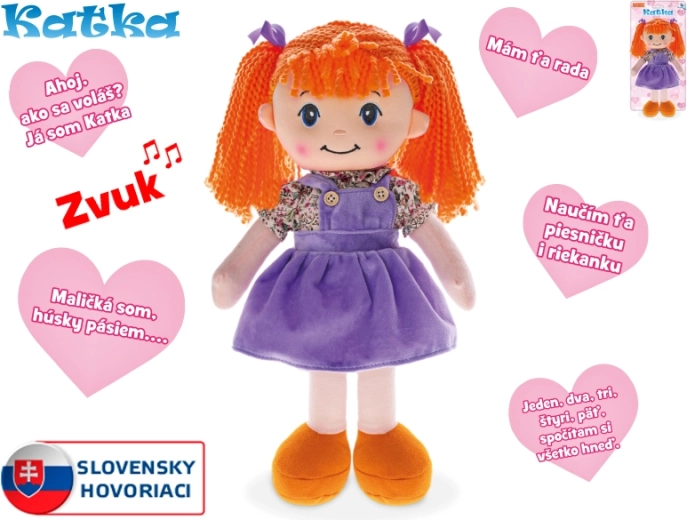 Govorijoča punčka Katka z mehkim telesom 39 cm