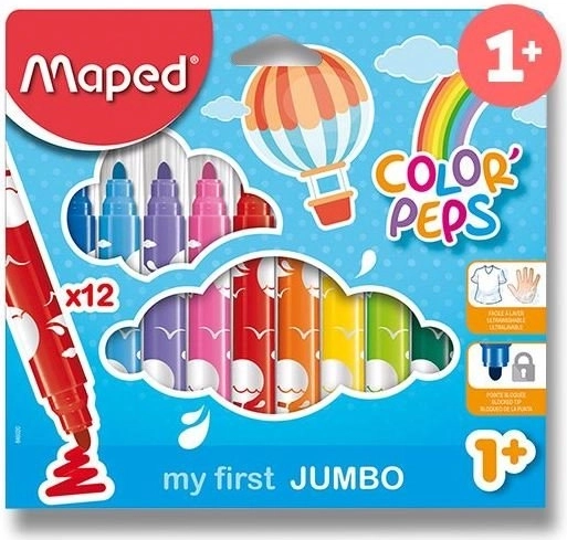 MAPED Color’Peps Early Age markers for kids 1+, 12 colors