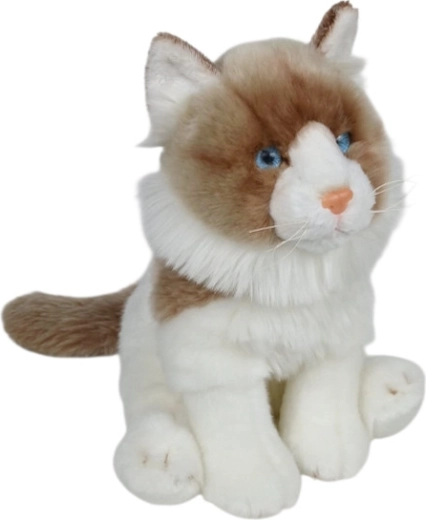 Pliškasta mačka Ragdoll v sedečem položaju, 28 cm