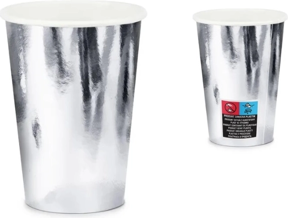 Srebrni enkratni party kozarci 220 ml