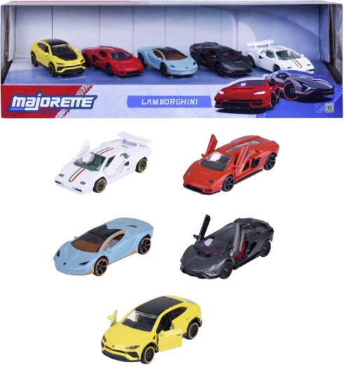 Darilni komplet športnih avtomobilov Lamborghini Majorette – 5 kosov