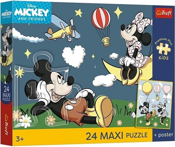 Puzzle maxi premium plus pro za otroke Mickey Mouse – prijatelji miške (24 kosov)