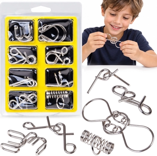 Metal Puzzle Set – 8 Logic Puzzles