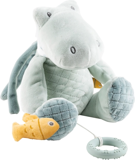 Nattou glasbeni plišasti krokodil z grizalom Romeo 30 cm