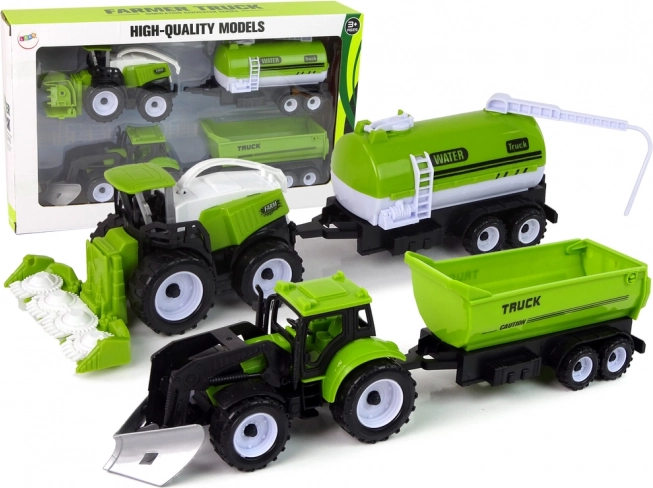 Komplet kmečkih vozil s traktorjem, kombajnom in cisterno