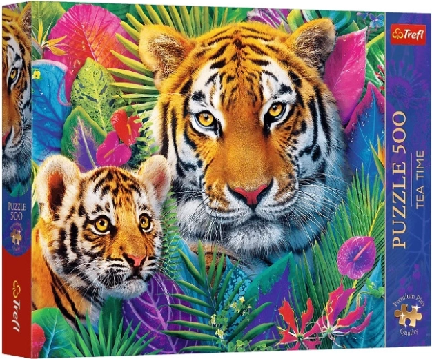 Puzzle Premium plus 500 Tea time – tigri v džungli