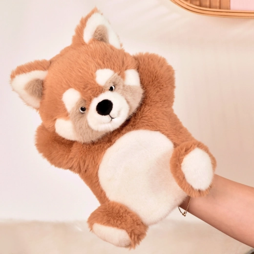 Histoire d’Ours plišasta ročna lutka Panda rdeča 24 cm