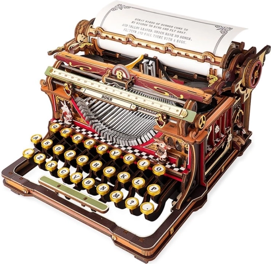 Robotime ROKR mechanical typewriter Magic – 3D wooden puzzle 324 pieces