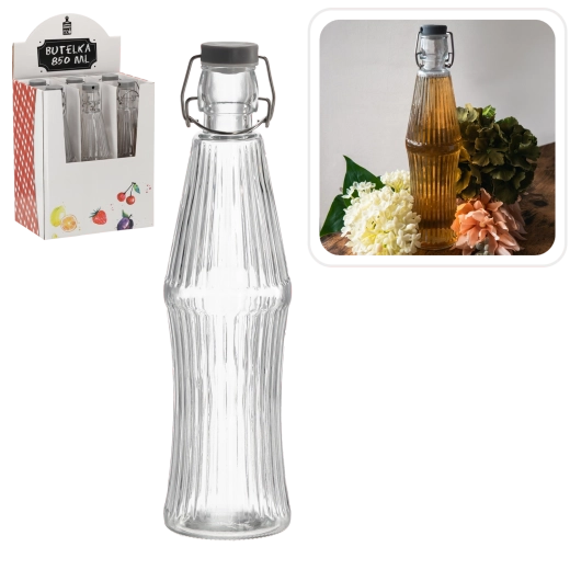 Steklenična steklenica 850 ml z mehanskim zapiralom