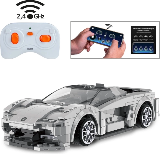 CaDA Lotus Evija Remote-Controlled Car Building Set 1:18, Grey