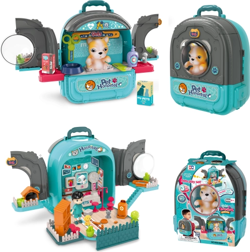 Živalska bolnišnica v nahrbtniku 3v1 modra