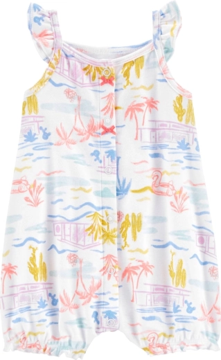 Carter's poletni pajac za deklico ivory palm – 3m