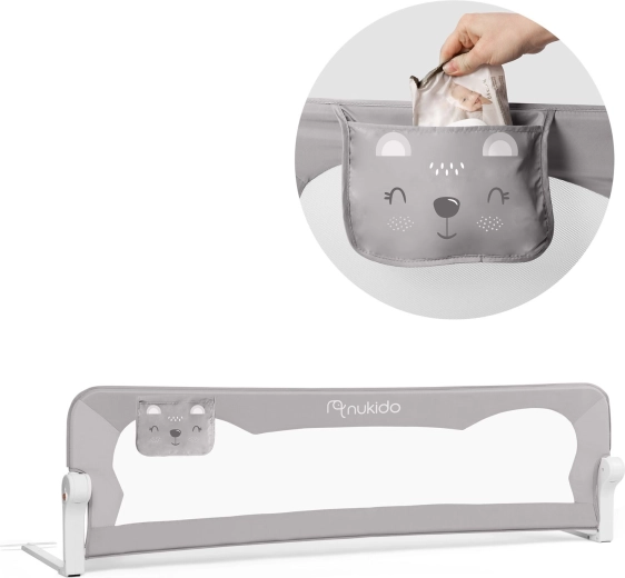 Posteljna ograja 180 × 42 × 35 cm Nukido siva